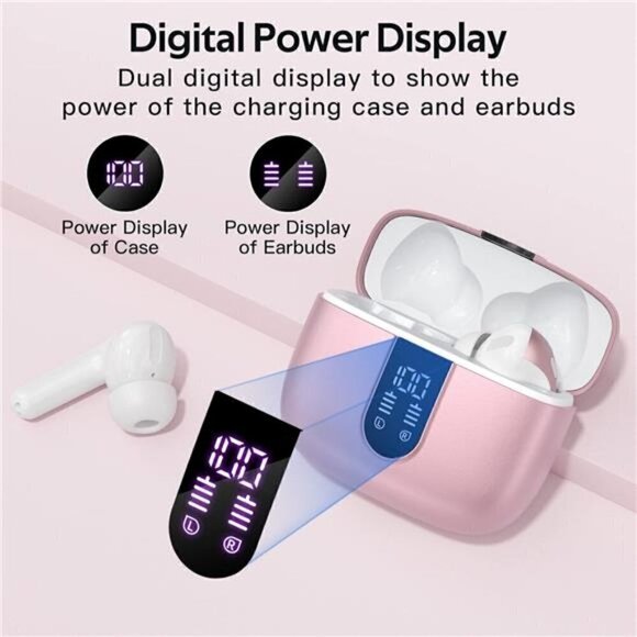 Bluetooth Headphone Wireless Earbud Airpods Pro 2 Charging Case Waterproof PINK - Picture 3 of 6